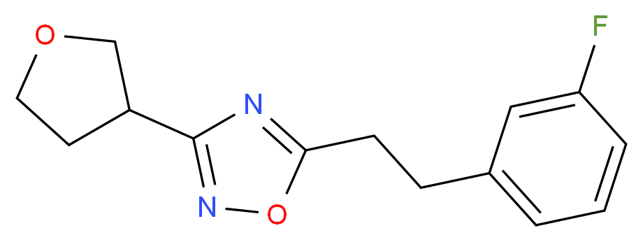 5-[2-(3-fluorophenyl)ethyl]-3-(tetrahydrofuran-3-yl)-1,2,4-oxadiazole_分子结构_CAS_)