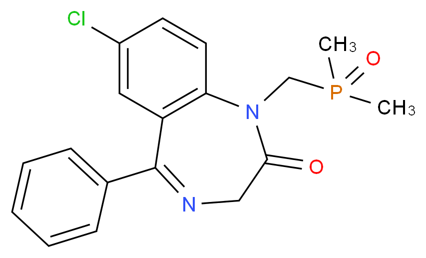 7-chloro-1-[(dimethylphosphoryl)methyl]-5-phenyl-2,3-dihydro-1H-1,4-benzodiazepin-2-one_分子结构_CAS_35322-07-7