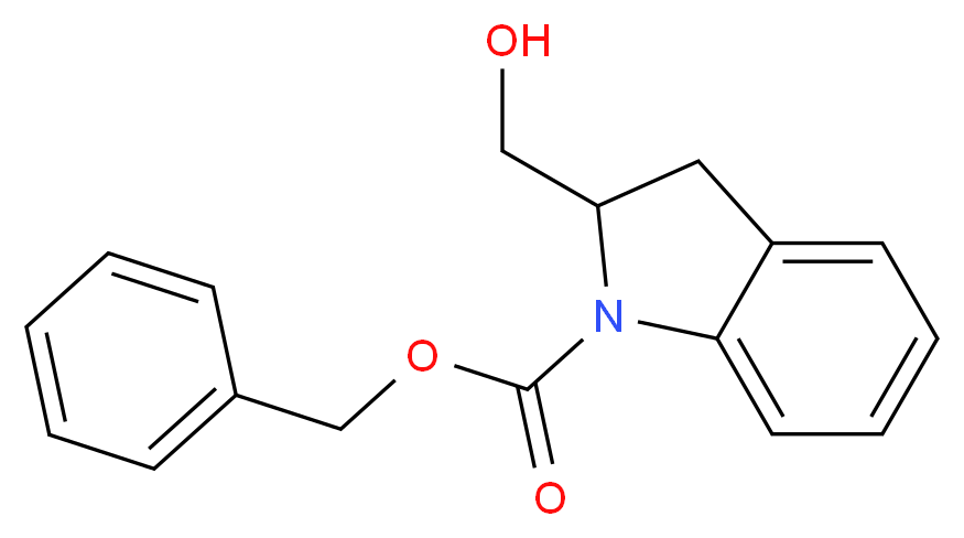 benzyl 2-(hydroxymethyl)-2,3-dihydro-1H-indole-1-carboxylate_分子结构_CAS_135829-04-8