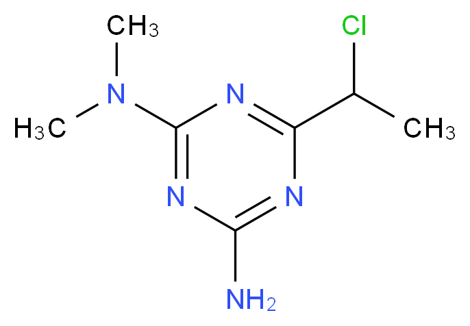 6-(1-chloroethyl)-2-N,2-N-dimethyl-1,3,5-triazine-2,4-diamine_分子结构_CAS_98336-32-4