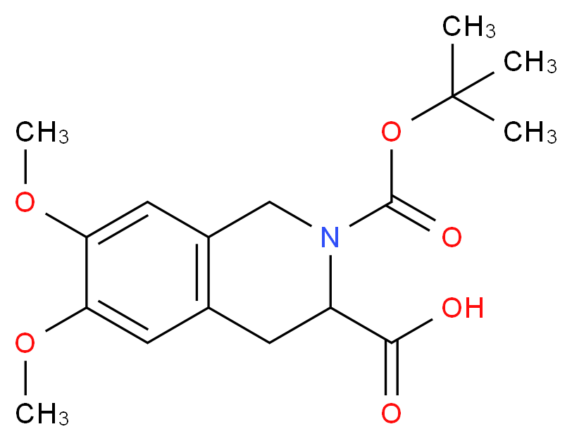 2-[(tert-butoxy)carbonyl]-6,7-dimethoxy-1,2,3,4-tetrahydroisoquinoline-3-carboxylic acid_分子结构_CAS_317806-26-1