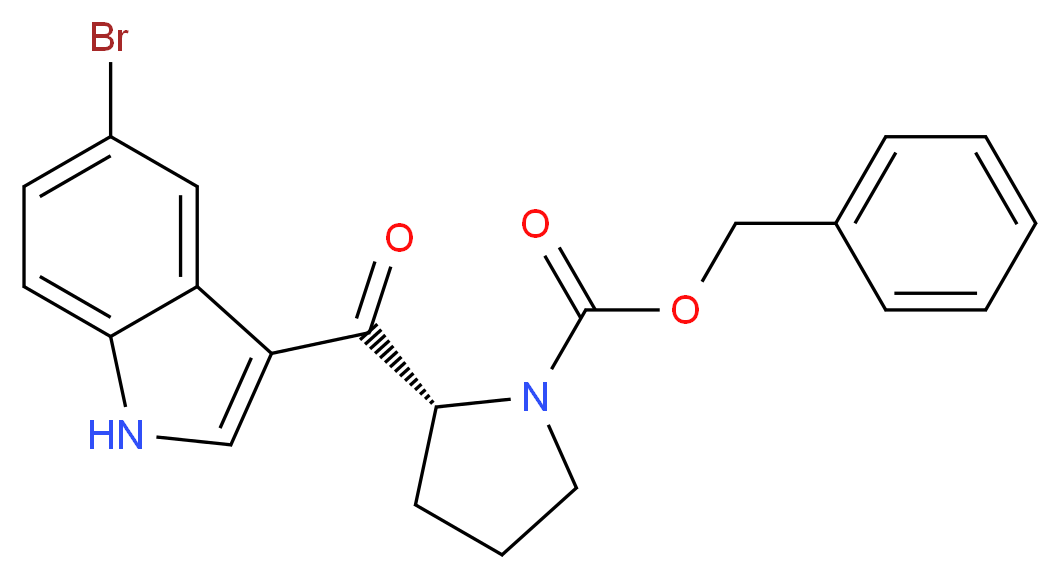 benzyl (2R)-2-(5-bromo-1H-indole-3-carbonyl)pyrrolidine-1-carboxylate_分子结构_CAS_143322-56-9