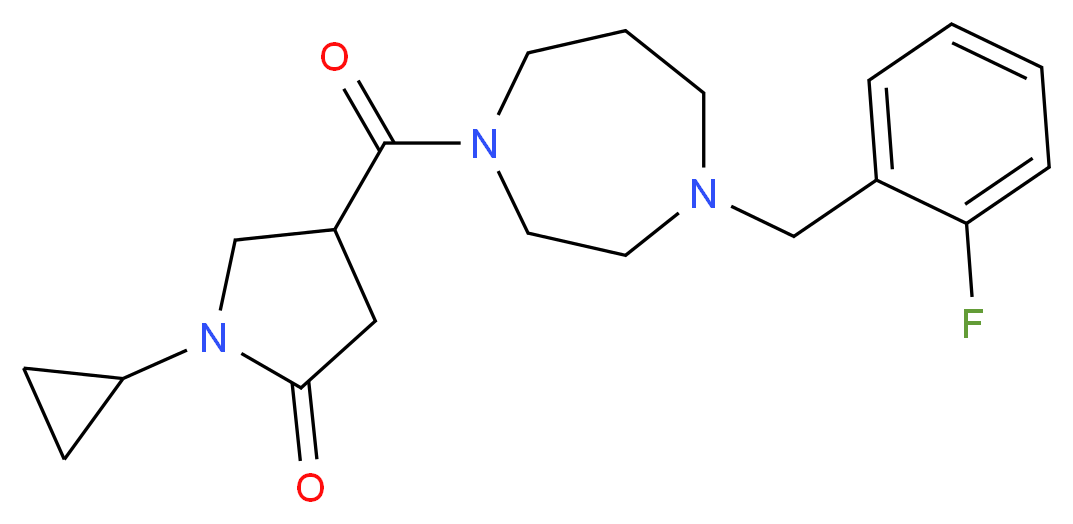 1-cyclopropyl-4-{[4-(2-fluorobenzyl)-1,4-diazepan-1-yl]carbonyl}-2-pyrrolidinone_分子结构_CAS_)