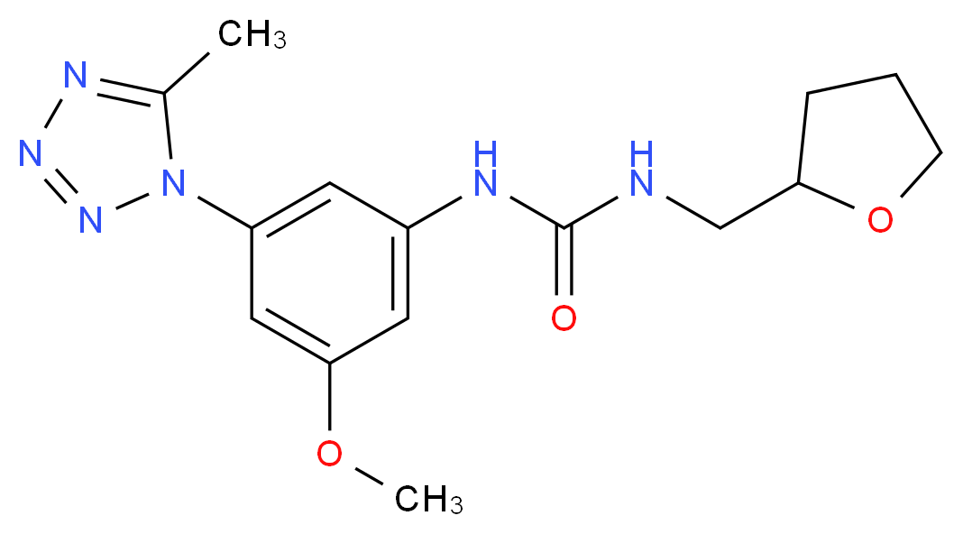 N-[3-methoxy-5-(5-methyl-1H-tetrazol-1-yl)phenyl]-N'-(tetrahydrofuran-2-ylmethyl)urea_分子结构_CAS_)
