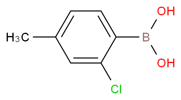 2-Chloro-4-methylphenylboronic acid_分子结构_CAS_145349-62-8)