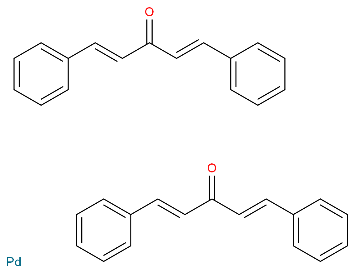 bis(1,5-diphenylpenta-1,4-dien-3-one) palladium_分子结构_CAS_32005-36-0