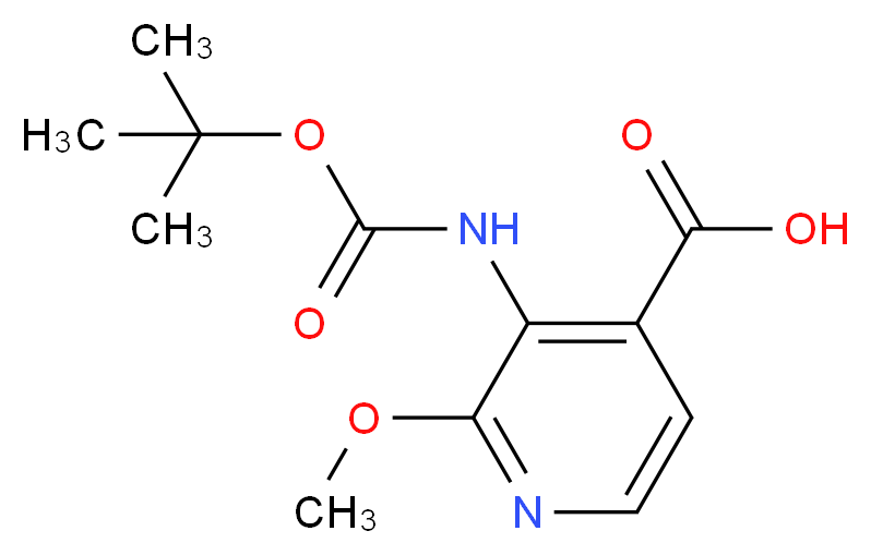 3-(tert-Butoxycarbonylamino)-2-methoxyisonicotinic acid_分子结构_CAS_870997-82-3)