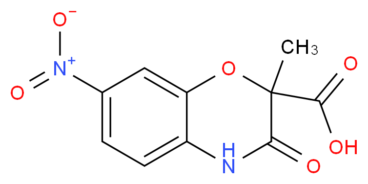 2-Methyl-7-nitro-3-oxo-3,4-dihydro-2H-1,4-benzoxazine-2-carboxylic acid_分子结构_CAS_154365-43-2)