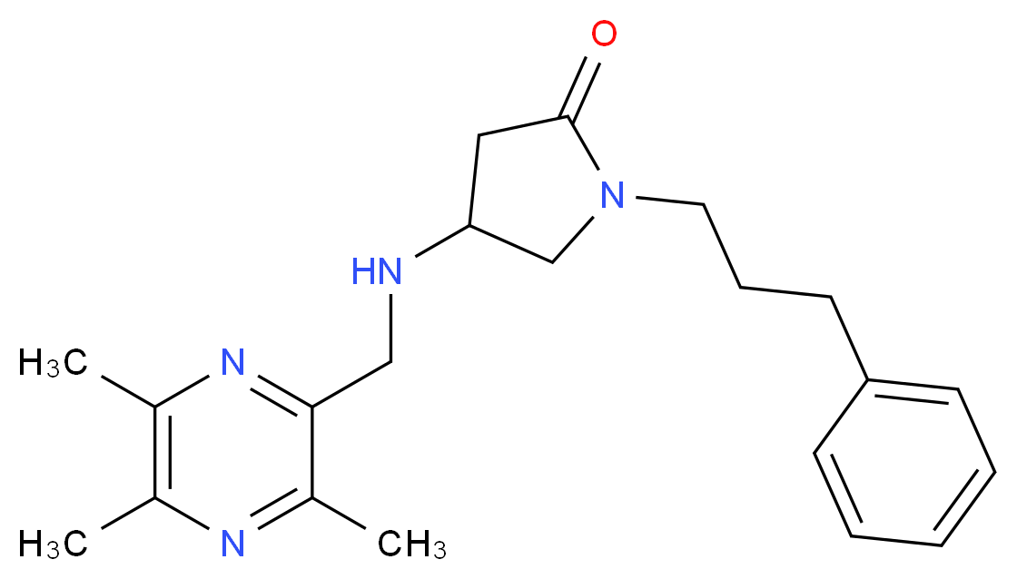 1-(3-phenylpropyl)-4-{[(3,5,6-trimethyl-2-pyrazinyl)methyl]amino}-2-pyrrolidinone_分子结构_CAS_)