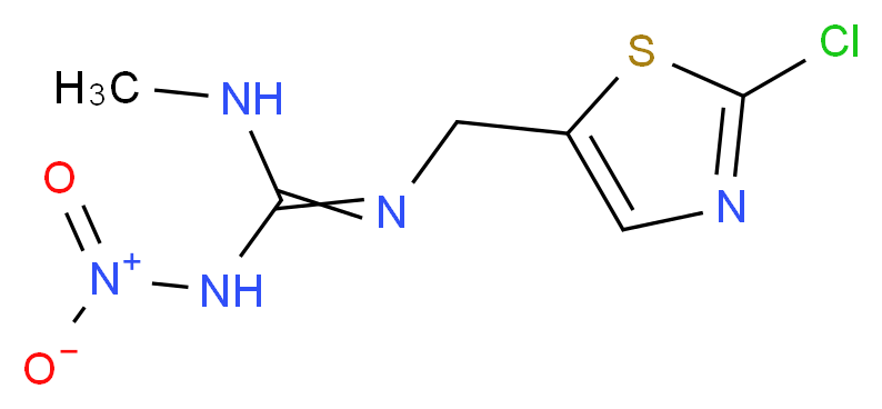 2-[(2-chloro-1,3-thiazol-5-yl)methyl]-1-methyl-3-nitroguanidine_分子结构_CAS_210880-92-5