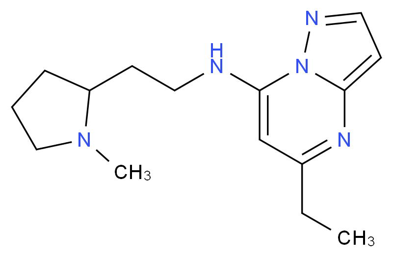 5-ethyl-N-[2-(1-methylpyrrolidin-2-yl)ethyl]pyrazolo[1,5-a]pyrimidin-7-amine_分子结构_CAS_)