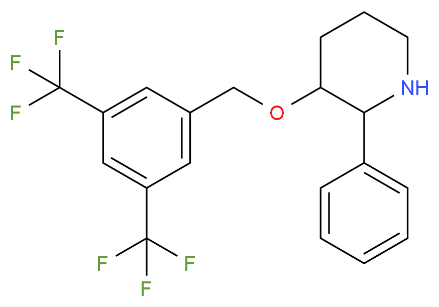 3-{[3,5-bis(trifluoromethyl)phenyl]methoxy}-2-phenylpiperidine_分子结构_CAS_148700-85-0