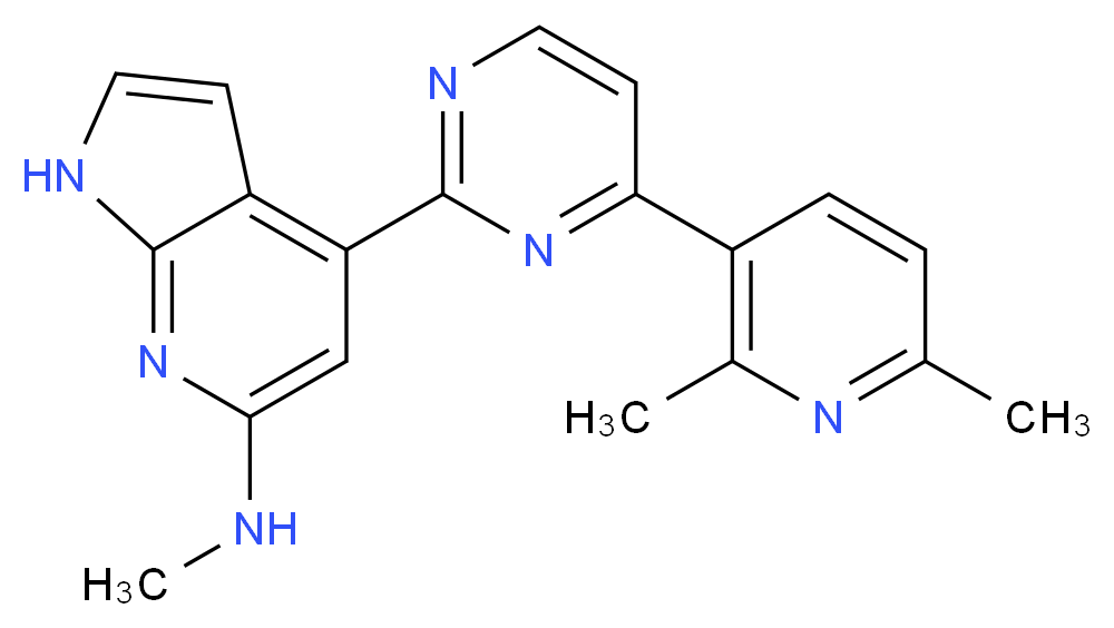 4-[4-(2,6-dimethylpyridin-3-yl)pyrimidin-2-yl]-N-methyl-1H-pyrrolo[2,3-b]pyridin-6-amine_分子结构_CAS_)