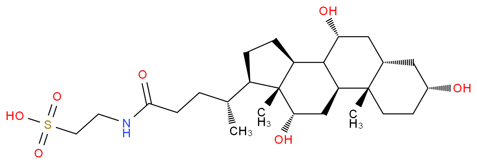 2-[(4R)-4-[(1S,2S,5R,7S,9R,10R,11S,14R,15R,16S)-5,9,16-trihydroxy-2,15-dimethyltetracyclo[8.7.0.0<sup>2</sup>,<sup>7</sup>.0<sup>1</sup><sup>1</sup>,<sup>1</sup><sup>5</sup>]heptadecan-14-yl]pentanamido]ethane-1-sulfonic acid_分子结构_CAS_81-24-3