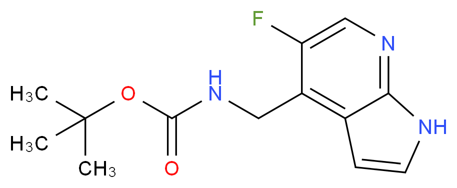 tert-Butyl ((5-fluoro-1H-pyrrolo[2,3-b]pyridin-4-yl)methyl)carbamate_分子结构_CAS_1228666-42-9)