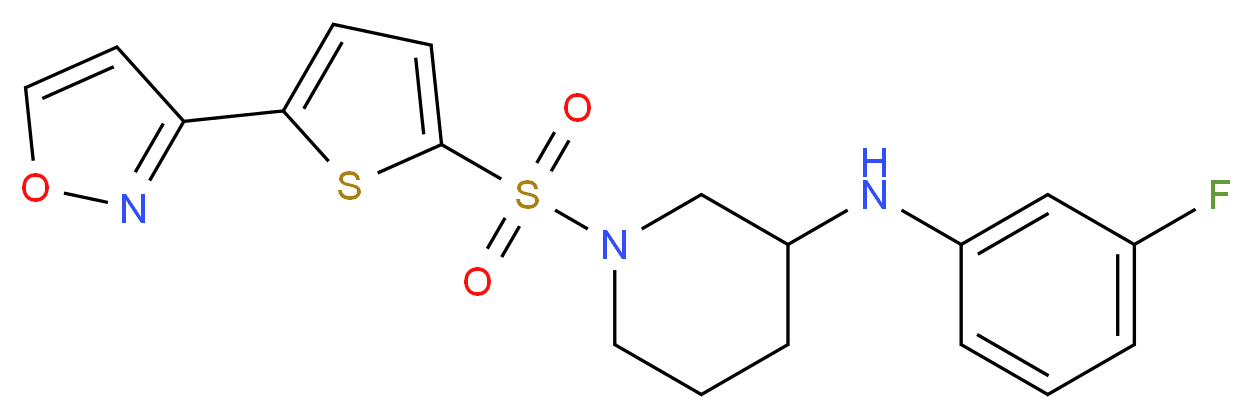 N-(3-fluorophenyl)-1-{[5-(3-isoxazolyl)-2-thienyl]sulfonyl}-3-piperidinamine_分子结构_CAS_)