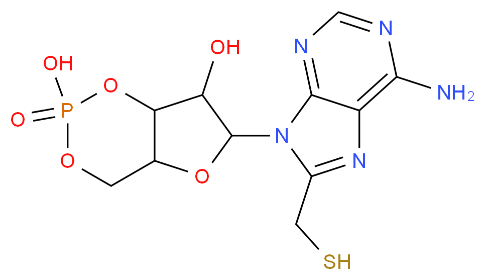 8-Thiomethyladenosine 3′:5′-cyclic monophosphate_分子结构_CAS_61866-10-2)