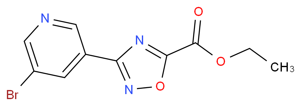 Ethyl 3-(5-bromopyridin-3-yl)-1,2,4-oxadiazole-5-carboxylate 97%_分子结构_CAS_850375-34-7)