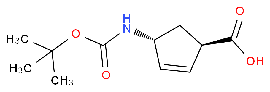 (1S,4R)-(-)-4-Aminocyclopent-2-ene-1-carboxylic acid, N-BOC protected_分子结构_CAS_151907-79-8)