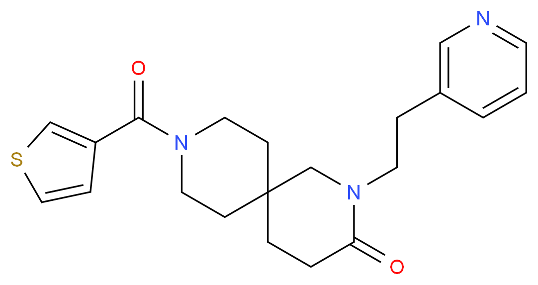 2-(2-pyridin-3-ylethyl)-9-(3-thienylcarbonyl)-2,9-diazaspiro[5.5]undecan-3-one_分子结构_CAS_)