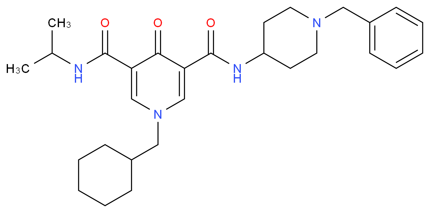 N-(1-benzyl-4-piperidinyl)-1-(cyclohexylmethyl)-N'-isopropyl-4-oxo-1,4-dihydro-3,5-pyridinedicarboxamide_分子结构_CAS_)