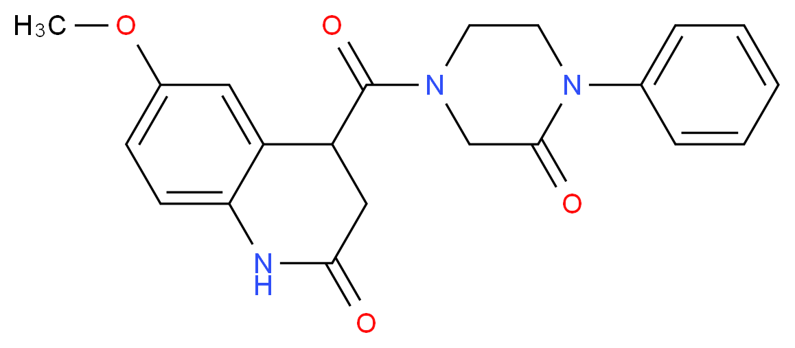 6-methoxy-4-[(3-oxo-4-phenyl-1-piperazinyl)carbonyl]-3,4-dihydro-2(1H)-quinolinone_分子结构_CAS_)