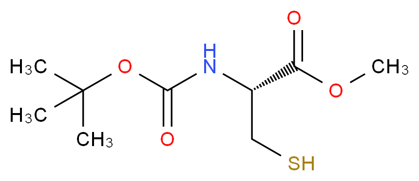 methyl (2R)-2-{[(tert-butoxy)carbonyl]amino}-3-sulfanylpropanoate_分子结构_CAS_55757-46-5