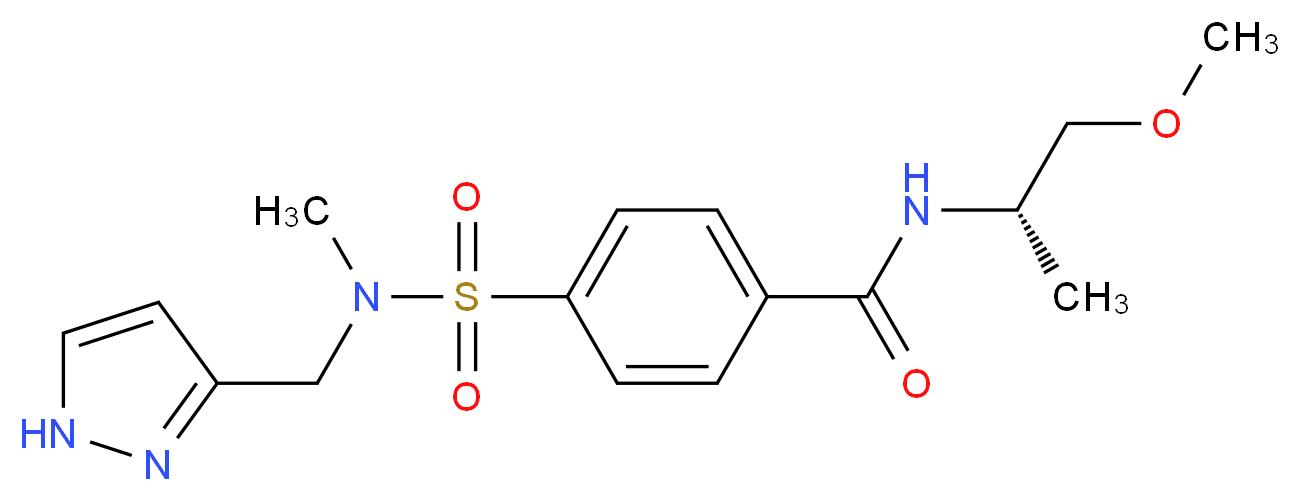 N-[(1S)-2-methoxy-1-methylethyl]-4-{[methyl(1H-pyrazol-3-ylmethyl)amino]sulfonyl}benzamide_分子结构_CAS_)