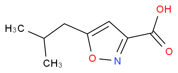 5-(2-methylpropyl)-1,2-oxazole-3-carboxylic acid_分子结构_CAS_150517-80-9