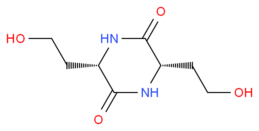 (3S,6S)-3,6-bis(2-hydroxyethyl)piperazine-2,5-dione_分子结构_CAS_1333325-24-8