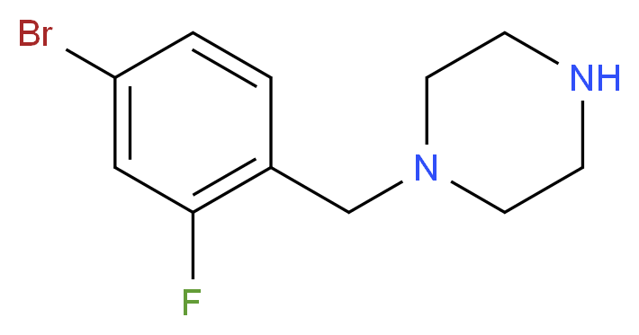 1-[(4-bromo-2-fluorophenyl)methyl]piperazine_分子结构_CAS_870703-75-6