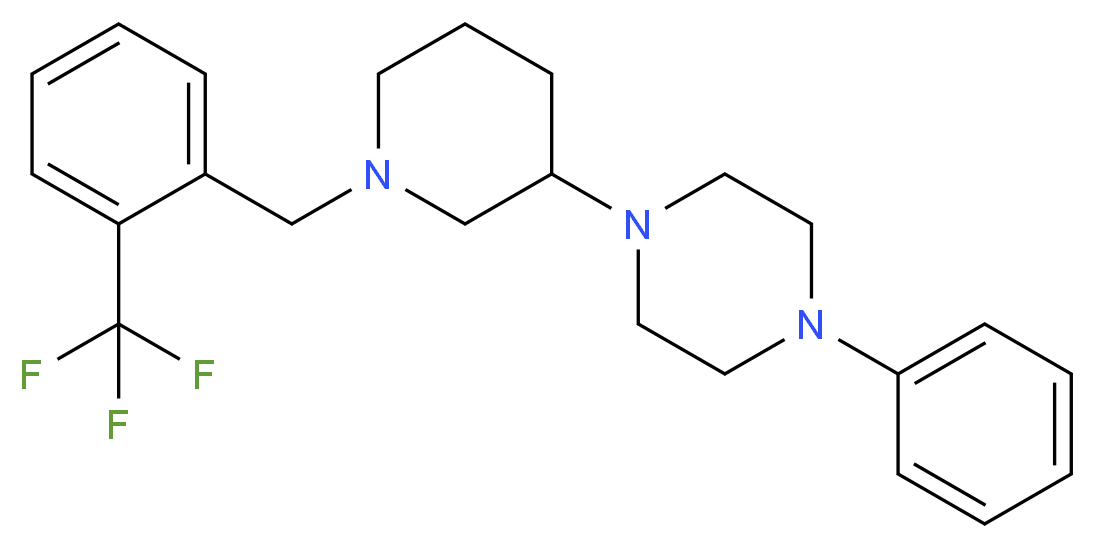 1-phenyl-4-{1-[2-(trifluoromethyl)benzyl]-3-piperidinyl}piperazine_分子结构_CAS_)