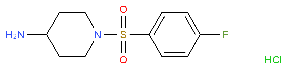 1-(4-fluorobenzenesulfonyl)piperidin-4-amine hydrochloride_分子结构_CAS_442124-75-6