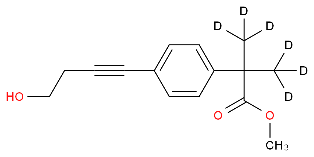 4-(4-Hydroxy-1-butynl)-α,α-di-(methyl-D3)-benzeneacetic Acid Methyl Ester_分子结构_CAS_1020719-49-6)