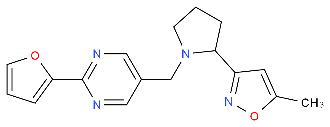 2-(2-furyl)-5-{[2-(5-methylisoxazol-3-yl)pyrrolidin-1-yl]methyl}pyrimidine_分子结构_CAS_)