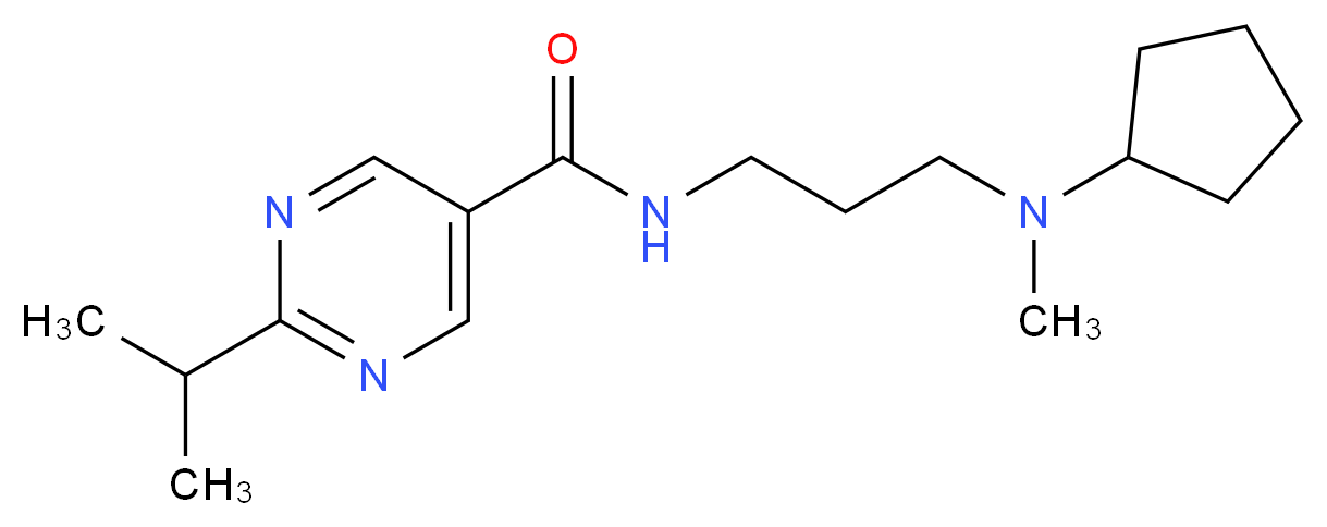 N-{3-[cyclopentyl(methyl)amino]propyl}-2-isopropylpyrimidine-5-carboxamide_分子结构_CAS_)