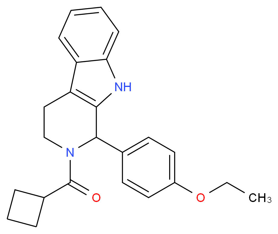 2-(cyclobutylcarbonyl)-1-(4-ethoxyphenyl)-2,3,4,9-tetrahydro-1H-beta-carboline_分子结构_CAS_)