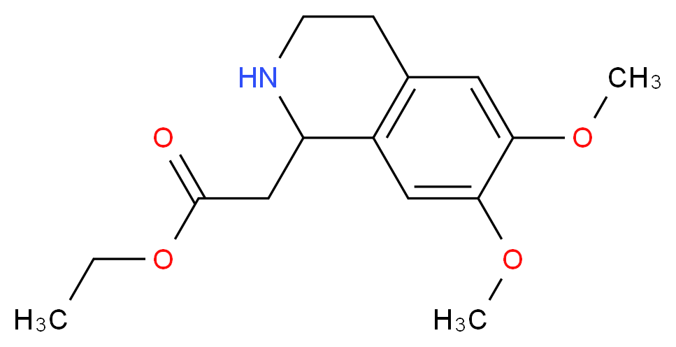 ethyl 2-(6,7-dimethoxy-1,2,3,4-tetrahydroisoquinolin-1-yl)acetate_分子结构_CAS_14028-68-3