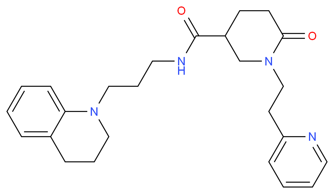 N-[3-(3,4-dihydro-1(2H)-quinolinyl)propyl]-6-oxo-1-[2-(2-pyridinyl)ethyl]-3-piperidinecarboxamide_分子结构_CAS_)