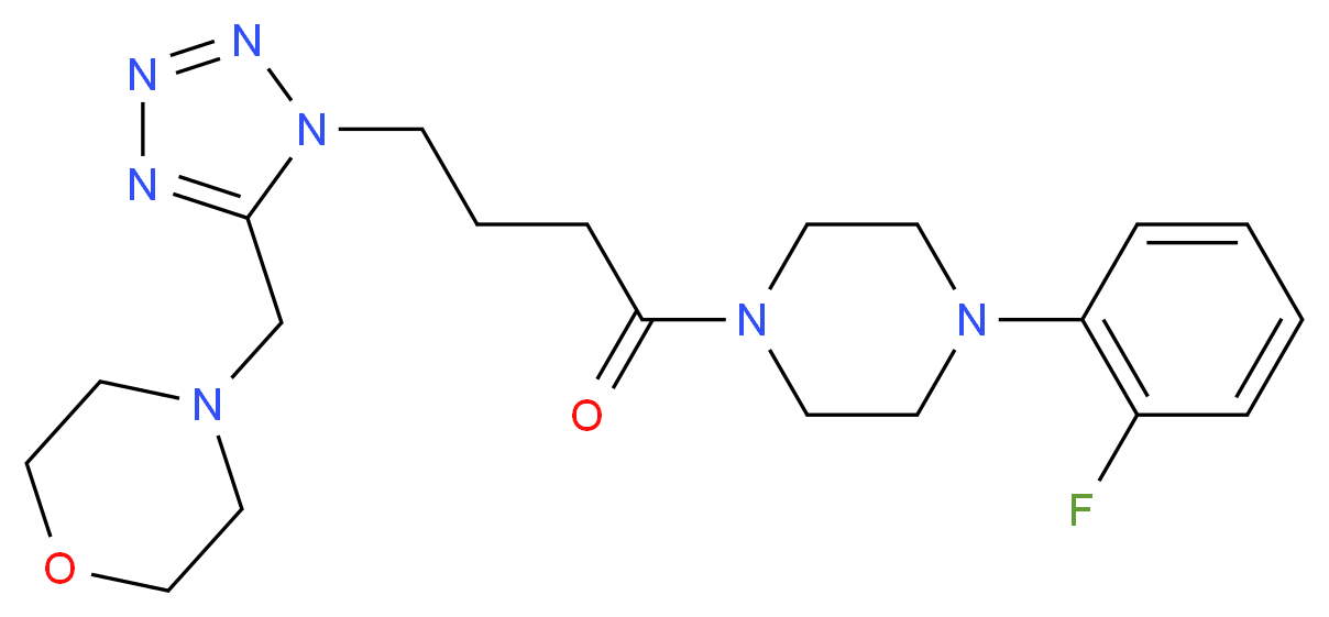 4-[(1-{4-[4-(2-fluorophenyl)-1-piperazinyl]-4-oxobutyl}-1H-tetrazol-5-yl)methyl]morpholine_分子结构_CAS_)
