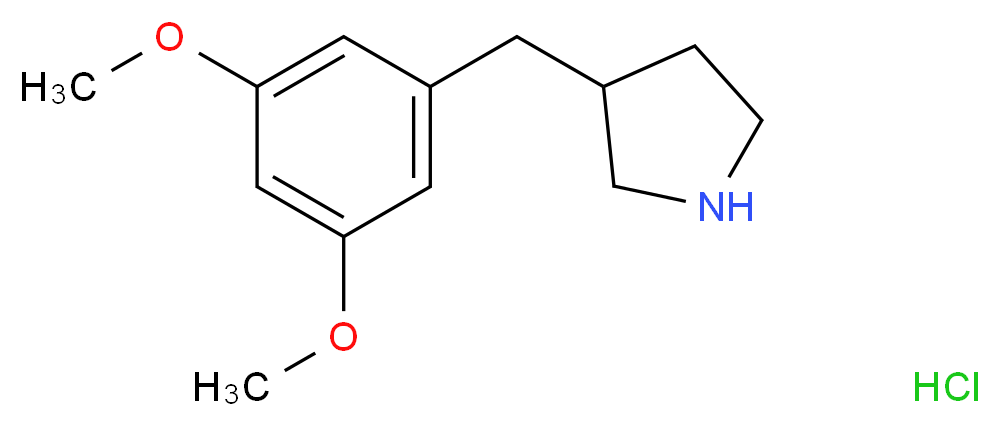 3-(3,5-Dimethoxybenzyl)pyrrolidine hydrochloride_分子结构_CAS_)