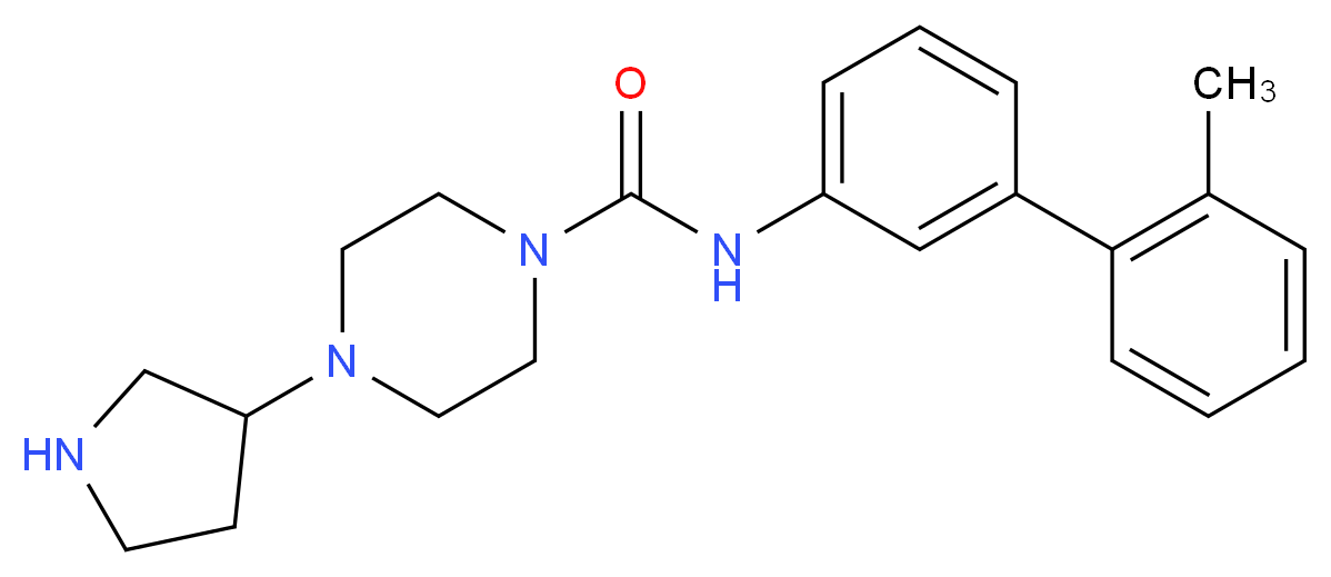 N-(2'-methylbiphenyl-3-yl)-4-pyrrolidin-3-ylpiperazine-1-carboxamide_分子结构_CAS_)
