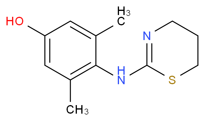 4-[(5,6-dihydro-4H-1,3-thiazin-2-yl)amino]-3,5-dimethylphenol_分子结构_CAS_145356-32-7