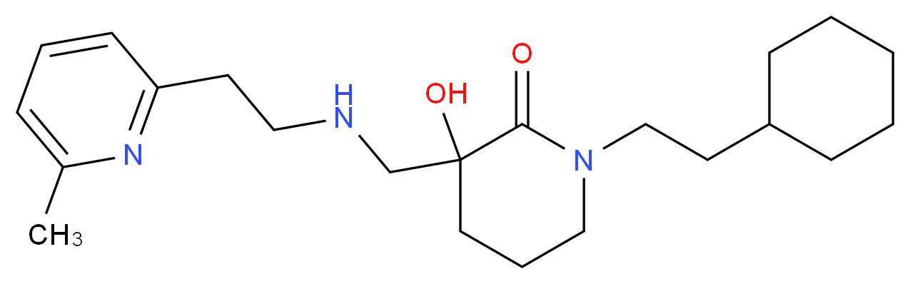 1-(2-cyclohexylethyl)-3-hydroxy-3-({[2-(6-methylpyridin-2-yl)ethyl]amino}methyl)piperidin-2-one_分子结构_CAS_)