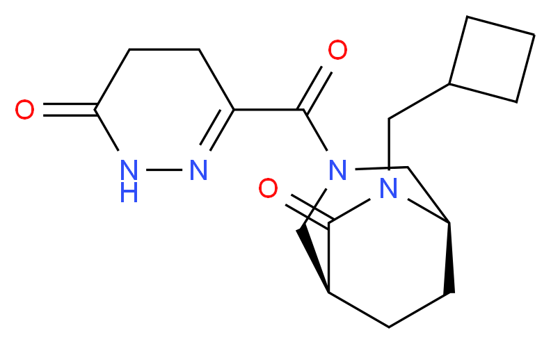 (1S*,5R*)-6-(cyclobutylmethyl)-3-[(6-oxo-1,4,5,6-tetrahydropyridazin-3-yl)carbonyl]-3,6-diazabicyclo[3.2.2]nonan-7-one_分子结构_CAS_)