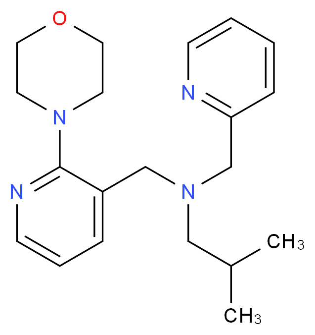 2-methyl-N-[(2-morpholin-4-ylpyridin-3-yl)methyl]-N-(pyridin-2-ylmethyl)propan-1-amine_分子结构_CAS_)
