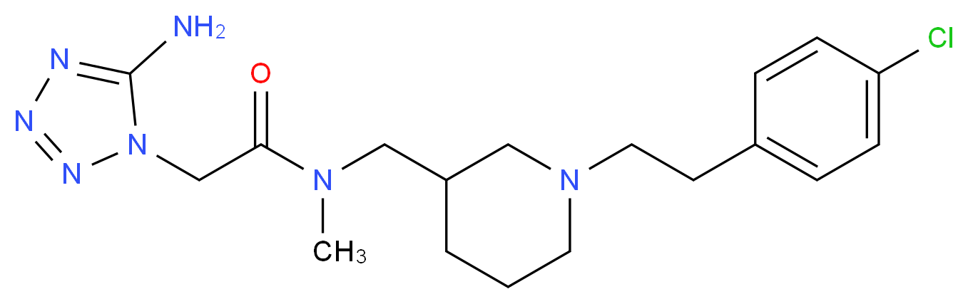 2-(5-amino-1H-tetrazol-1-yl)-N-({1-[2-(4-chlorophenyl)ethyl]piperidin-3-yl}methyl)-N-methylacetamide_分子结构_CAS_)