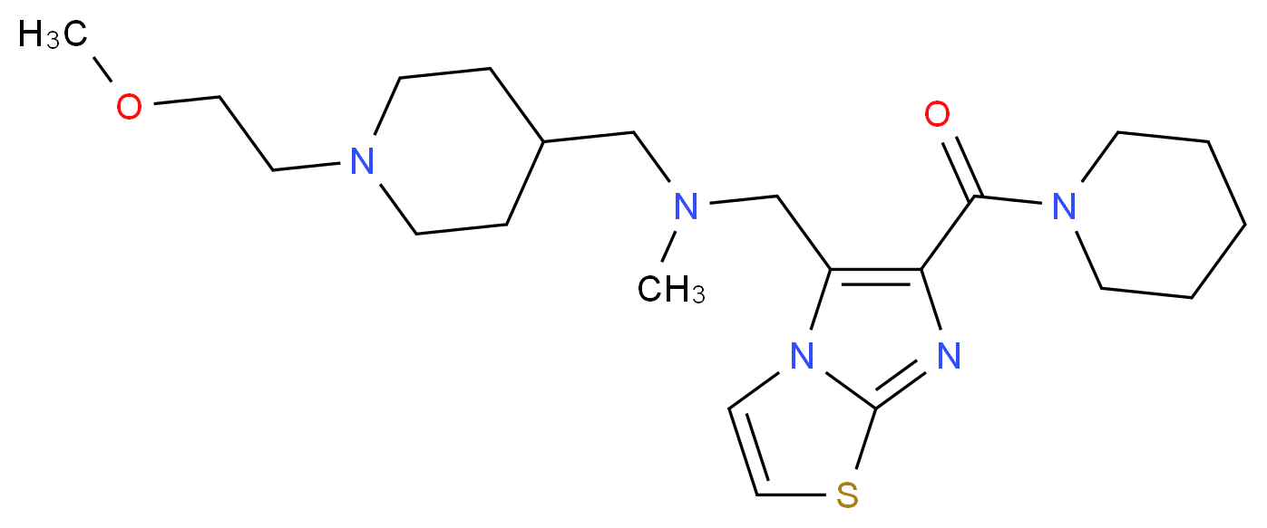 1-[1-(2-methoxyethyl)-4-piperidinyl]-N-methyl-N-{[6-(1-piperidinylcarbonyl)imidazo[2,1-b][1,3]thiazol-5-yl]methyl}methanamine_分子结构_CAS_)