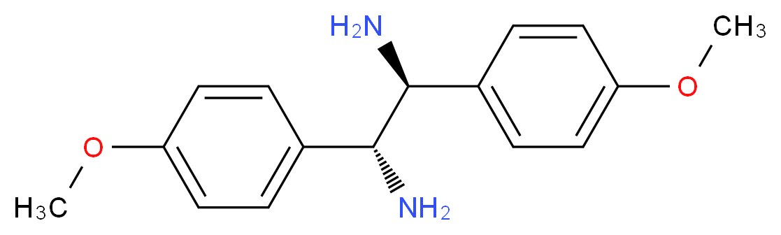 (1S,2S)-二(4-甲氧基苯)-1,2-乙二胺_分子结构_CAS_58520-04-0)