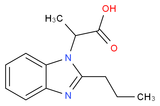 2-(2-propyl-1H-1,3-benzodiazol-1-yl)propanoic acid_分子结构_CAS_915922-01-9